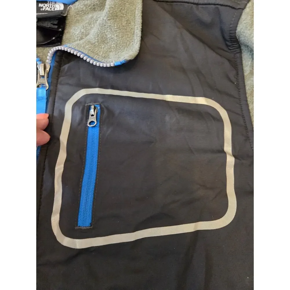 The North Face Kids Full-Zip Fleece Coat Grey Charcoal Blue Size XL